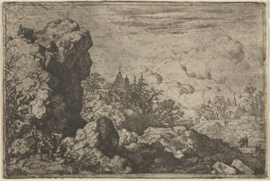 De drie reizigers aan de voet van High Rock, 17e eeuw door Allart van Everdingen