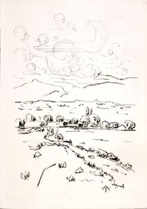 Landschap met pluizige wolken door Allen Tucker