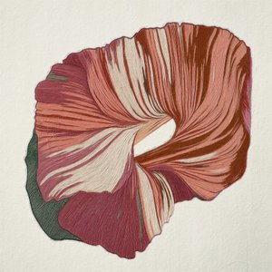 Karmozijnrode abstracte stroming door Alma