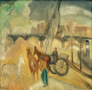 Landschap met brug door Alma Del Banco