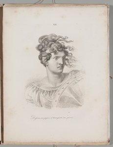 Kunst van de Lithografie: Kop van een Amazone, Plaat XIV door Alois Senefelder