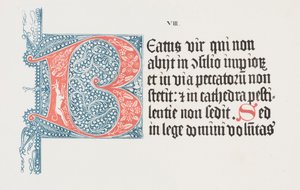 Kunst van de Lithografie: Psalter - Beginletter B, Plaat VIII door Alois Senefelder