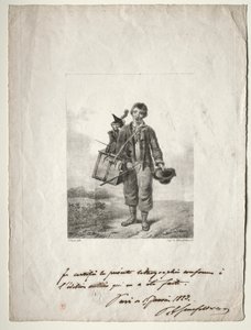 Orgel-draaiende jongen door Alois Senefelder