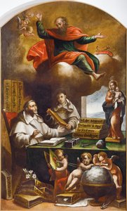 Sint Paulus verschijnt aan Sint Albertus de Grote en Sint Thomas van Aquino, door Alonso Antonio Villamor (1661-1729). Klooster van San Esteban, Salamanca. door Alonso Antonio Villamor