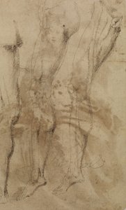 Drie studies van een mannelijk been, ca. 1637 door Alonso Berruguete
