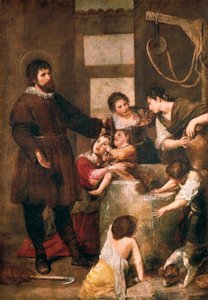 Sint Isidorus van Sevilla en het wonder van de put. Schilderij door Alonso Cano (1601-1667). 1638-1640. Madrid. Prado Museum.