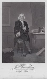 Jonathan Trumbull (gravure) door Alonzo (after) Chappel