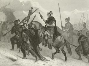 Hannibal en zijn leger steken de Alpen over door Alonzo Chappel