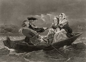 Lady Harriet Ackland op weg naar het kamp van generaal Gates, uit 