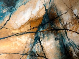 Aards, blauw, steen, abstract