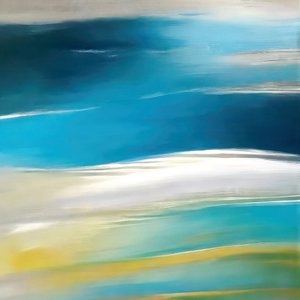 Modern blauw zeegezicht