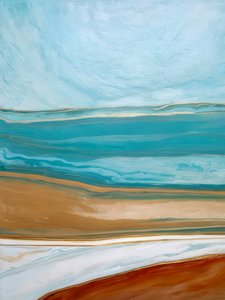 Rustgevend abstracte kusttaferel