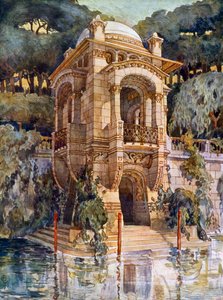 Fancy Garden (kleurenlitho) door Alphonse Laverriere