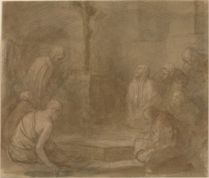 Aan de voet van het kruis door Alphonse Legros