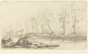 Oevers van de Adour door Alphonse Legros