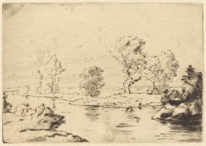 Oevers van de Marne door Alphonse Legros