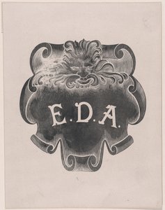 Tegenafdruk van een indruk van een naamplaat voor Edward D. Adams
