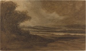 Platteland van Bourgondië [recto] door Alphonse Legros