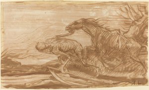 De Dood en Zijn Paard door Alphonse Legros