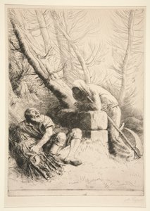 De dood en de houthakker door Alphonse Legros