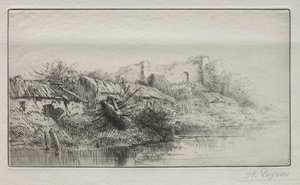 Verlaten dorp door Alphonse Legros