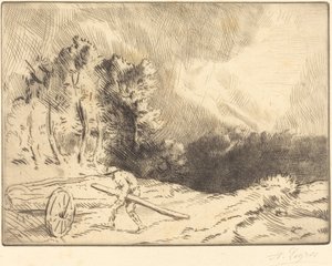 Rand van een bos in Bourgogne door Alphonse Legros