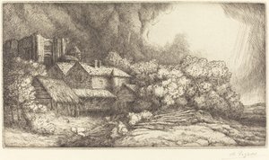 Boerderij bij het klooster door Alphonse Legros