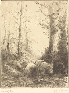 Boer en zijn ezel door Alphonse Legros