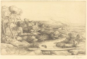 Voetbrug La passerelle door Alphonse Legros