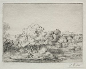 Hamlet bij het Meer Hameau près du Lac door Alphonse Legros