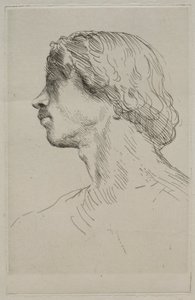 Hoofd van een model door Alphonse Legros