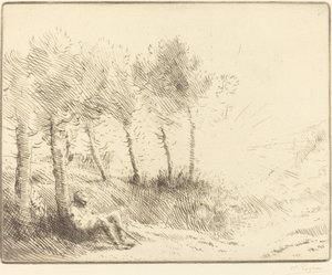 Landschap door Alphonse Legros