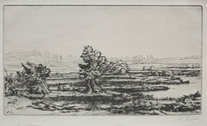 Landschap door Alphonse Legros