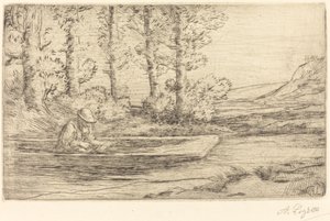 Landschap Paysage door Alphonse Legros