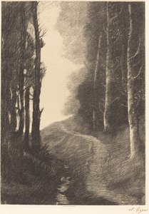 Landschap met Berkenbomen door Alphonse Legros