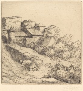 Kleine Grasbrander door Alphonse Legros