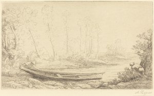 Man met een Punter, Figuur aan de Rechterkant door Alphonse Legros