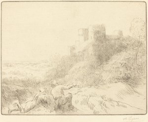 Oud kasteel door Alphonse Legros