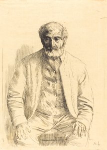 Oude man zittend door Alphonse Legros