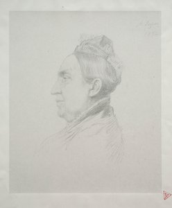 Portret van Madame Kemp in profiel 2e plaat door Alphonse Legros
