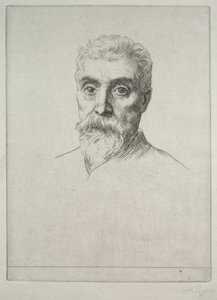 Portret van Sir Hiram S. Maxim door Alphonse Legros