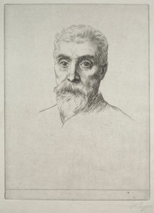 Portret van Sir Hiram S. Maxim door Alphonse Legros