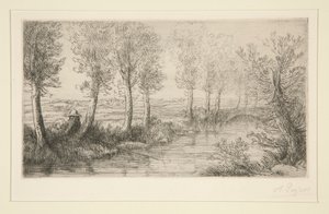 Pres du moulin door Alphonse Legros