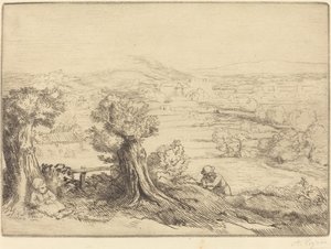 Herinnering aan een vallei in Bourgogne door Alphonse Legros