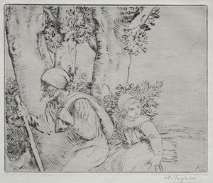 Terugkeer van het veld (Le Retour des Champs-2e Plaat) door Alphonse Legros