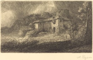 Ruïnes van een kasteel door Alphonse Legros