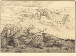 Klein bootje in gevaar door Alphonse Legros