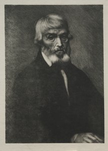 Klein portret van Thomas Carlyle door Alphonse Legros