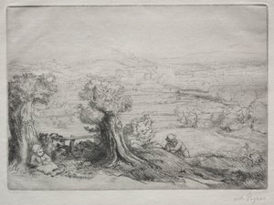 Herinnering aan een vallei in Bourgondië door Alphonse Legros