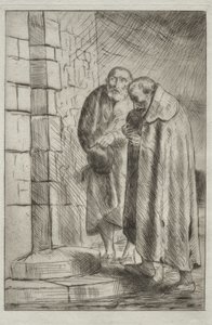 St. Pierre en St. Paul bij de deur van M. Richard door Alphonse Legros